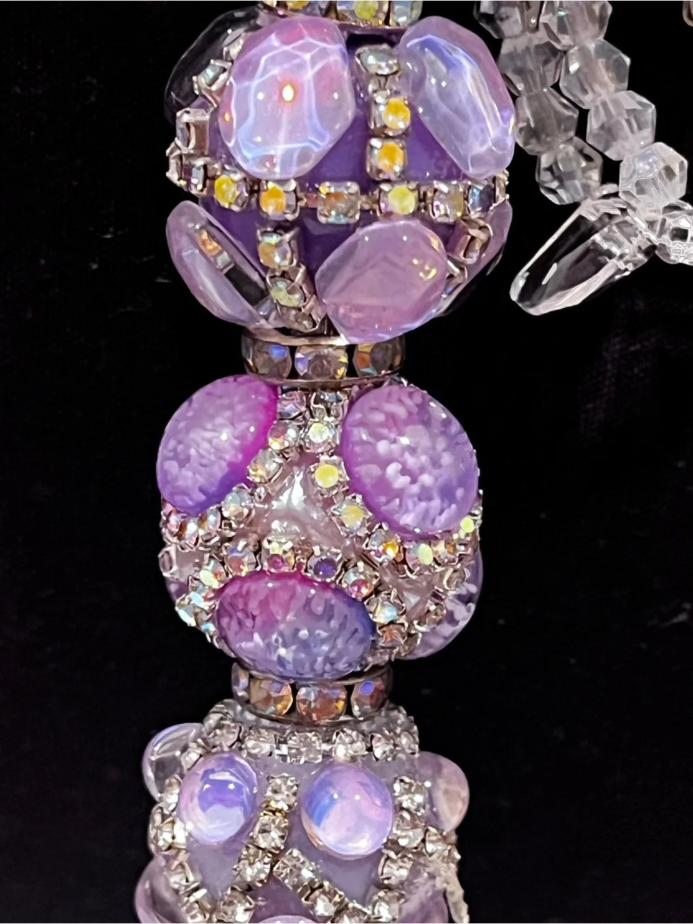 Handcrafted Purple Rose focal fancy Beaded pen